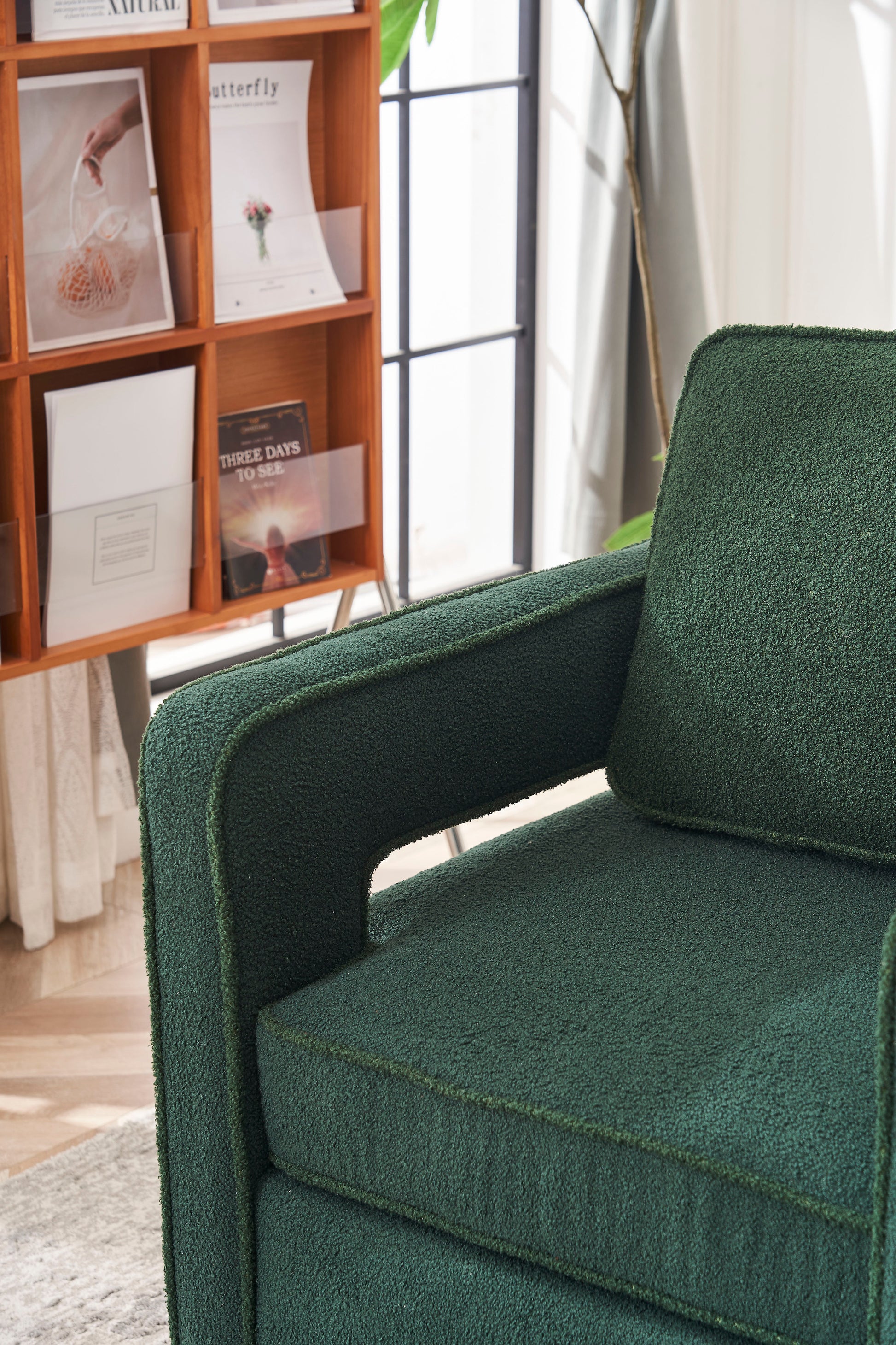 Swivel Barrel Chair For Living Room,360 Degree Swivel Club Modern Accent Single Sofa Chair, Small Leisure Arm Chair For Nursery, Hotel, Bedroom, Office Green Primary Living Space Modern Faux Fur