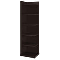 Cappuccino 6 Tier Corner Bookcase 6 Cappuccino Brown Corner Vertical Primary Living Space Closed Back Wood Transitional Wood