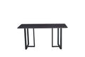 Carbon Steel Dining Table With Lauren Black Gold Stone Surface Supports Up To 74 Kg Black Gold Carbon Steel