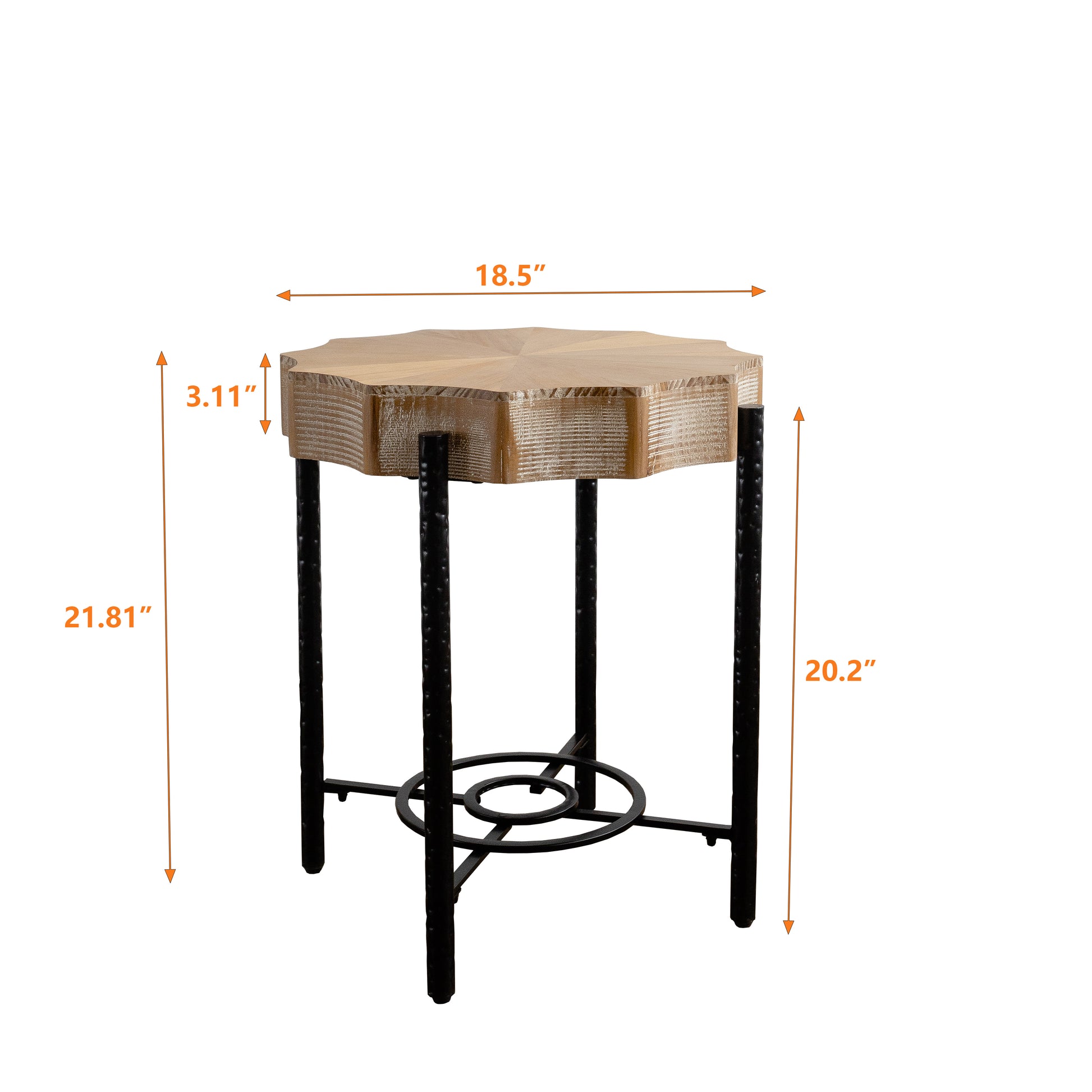 31.5 "Vintage Patchwork Lace Shape Coffee Table With Natural Pine Grain Table Top And Dimpled Metal Cross Legs, Cedar Coffee Table Set Set Of 2 Natural Black Wood Metal