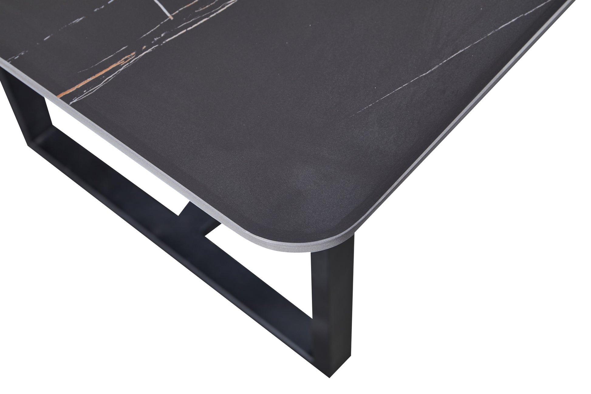 Carbon Steel Dining Table With Lauren Black Gold Stone Surface Supports Up To 74 Kg Black Gold Carbon Steel