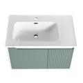 Floating Bathroom Vanity With Sink 32 Inch For Bathroom, Bathroom Vanity With Soft Close Door Mint Green Bathroom Wall Mounted Modern Plywood