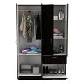 Armoire Alpes, Bedroom, Black White White Black Particle Board Particle Board