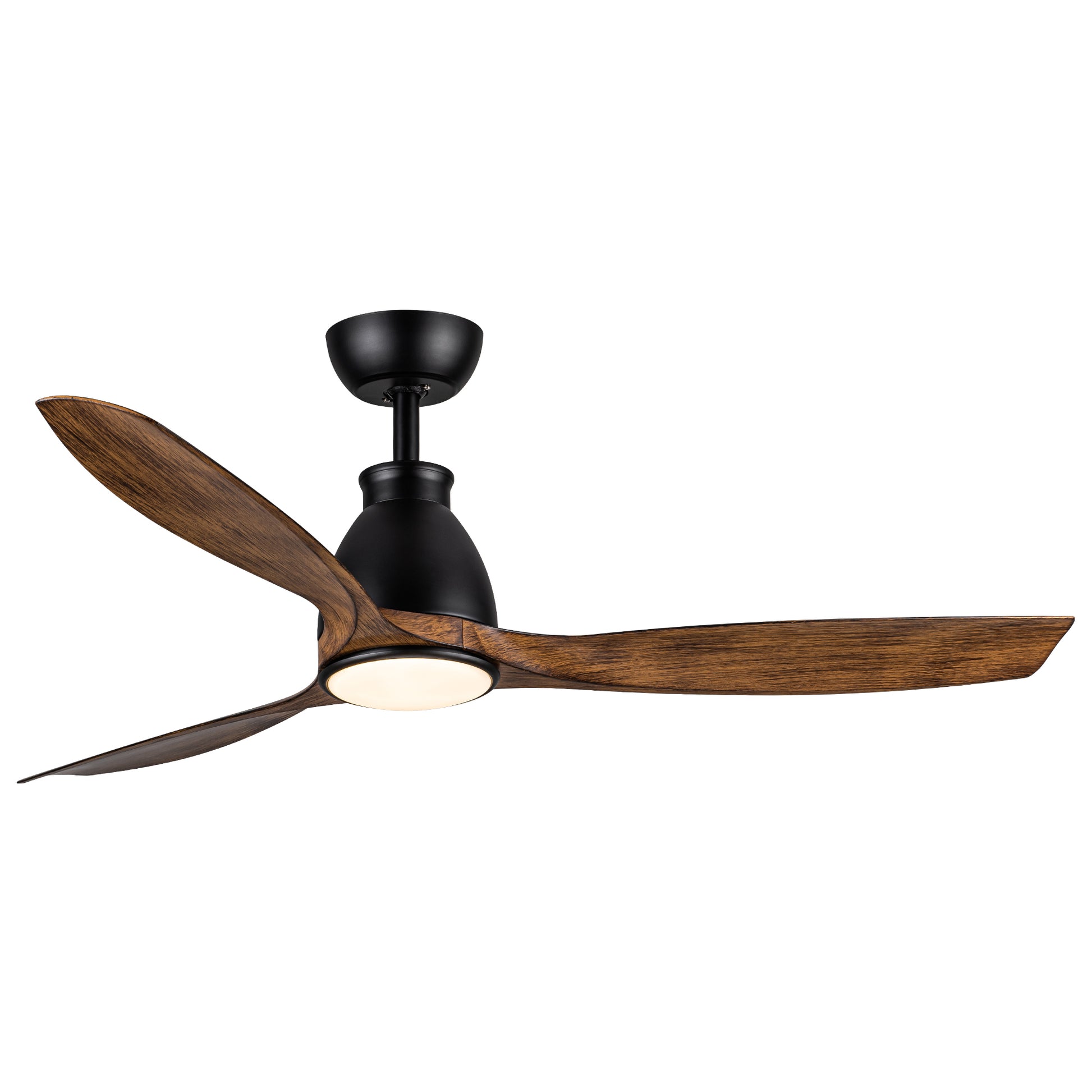 52 Inch Indoor Black Ceiling Fan With Led Light Black Brown American Traditional,Farmhouse,Rustic Steel Steel