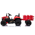 12V Kids Ride On Tractor With Trailer, Battery Powered Electric Car W Music, Usb, Music, Led Lights, Vehicle Toy For 3 To 6 Ages, Red Red Polypropylene