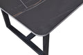Carbon Steel Dining Table With Lauren Black Gold Stone Surface Supports Up To 64 Kg Excluding Chairs Black Gold Carbon Steel