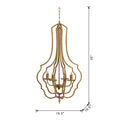 4 Light Metal Chandelier, Hanging Light Fixture With Adjustable Chain For Kitchen Dining Room Foyer Entryway, Bulb Not Included Gold Iron