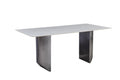 Black Titanium Stainless Steel Dining Table With Rock Plate Supports Up To 68.5 Kg White Stainless Steel