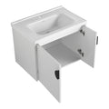 28 Inch Bathroom Vanity With Ceramic Sink, For Small Bathroom, Bathroom Vanity With Soft Close Door White 2 Bathroom Wall Mounted Modern Plywood