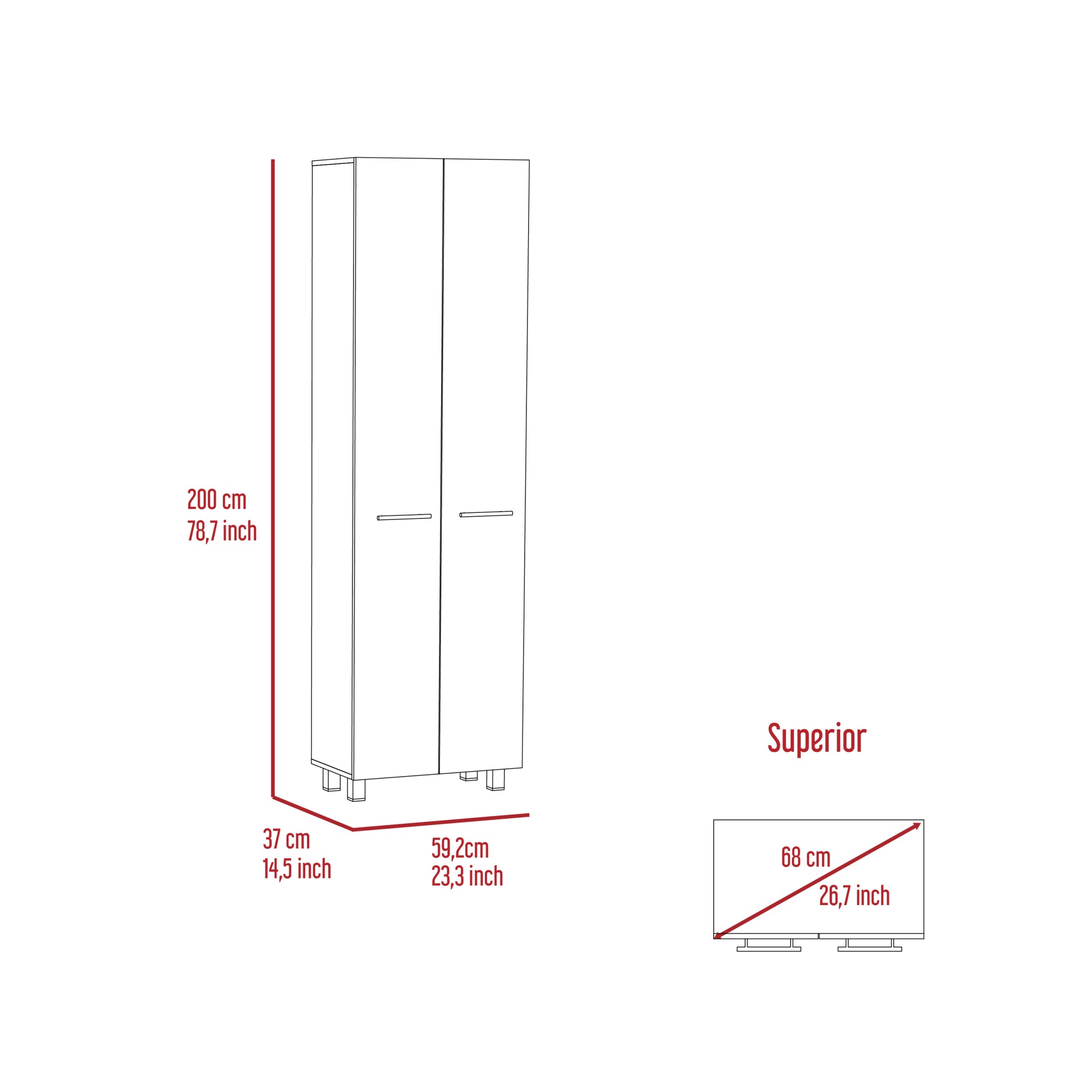 Pantry Cabinet Phoenix, Kitchen, White White Particle Board Particle Board