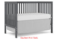 5 In 1 Convertible Crib, Converts From Baby Crib To Toddler Bed, Fits Standard Full Size Crib Mattress ,Easy To Assemble 53*29*9 Inches Storm Grey Steel Gray Classic Pine Wood