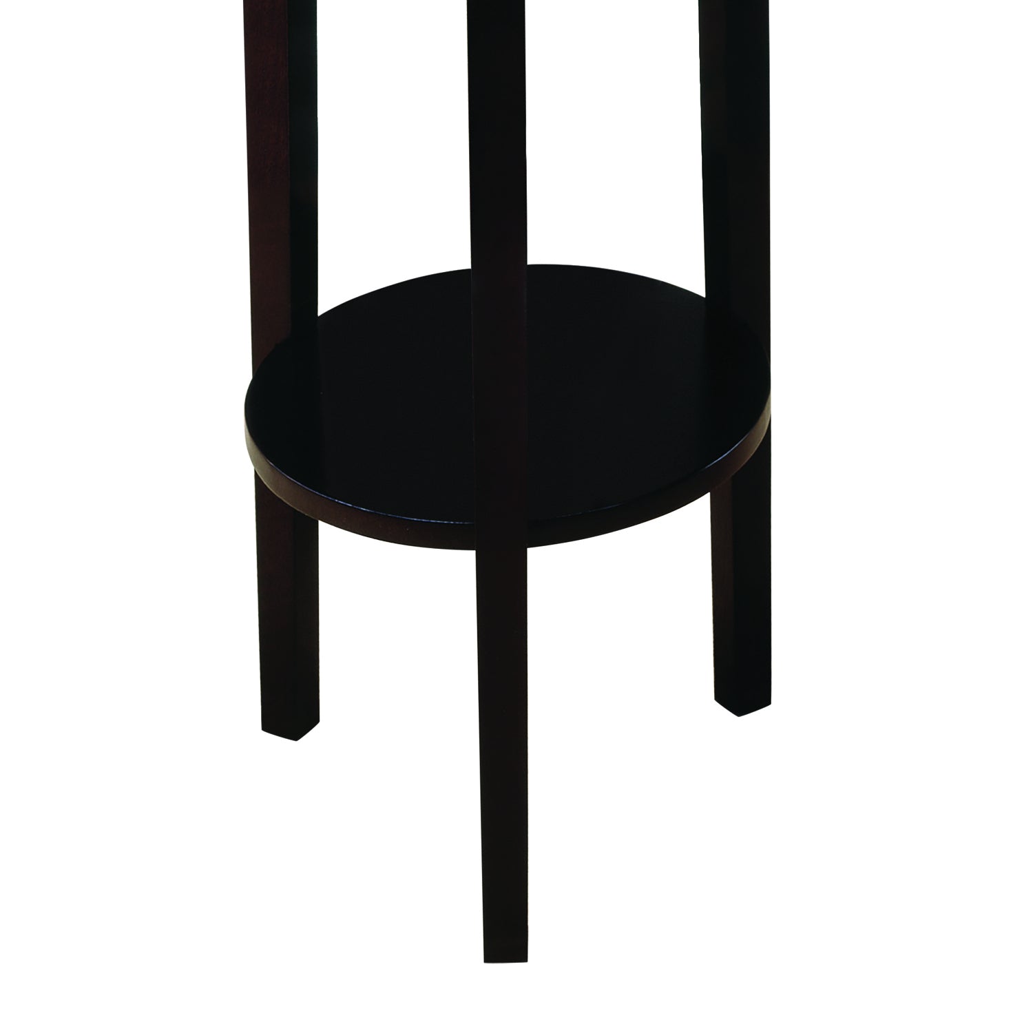 Espresso Round Accent Table Espresso Espresso Primary Living Space Transitional Rubberwood Round Shelves Coffee & End Tables Wood