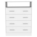 Four Drawer Dresser Wuju, Bedroom, White White Particle Board Particle Board