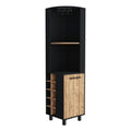 Corner Bar Cabinet Cleveland, Living Room, Black Pine Multicolor Particle Board Particle Board