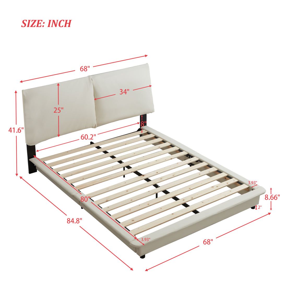 Queen Size Upholstered Platform Bed With Sensor Light And Ergonomic Design Backrests, White White Upholstered