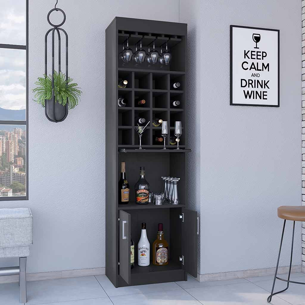 Bar Cabinet Modoc, Living Room, Black Black Particle Board Particle Board