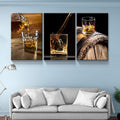 3 Panels Framed Canvas Whiskey Wall Art Decor,3 Pieces Mordern Canvas Painting Decoration Painting For Chrismas Gift, Office,Dining Room,Living Room, Bathroom, Bedroom Decor 1218In Thickness 1.5Inch Rectangle Framed Multicolor Oversized 41In Canvas