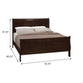 Cappuccino Queen Sleigh Bed Box Spring Required Queen Cappuccino Wood Brown Bedroom Traditional Rubberwood Panel Wood