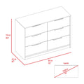 4 Drawer Double Dresser Maryland, Bedroom, Pine White Multicolor Particle Board Particle Board