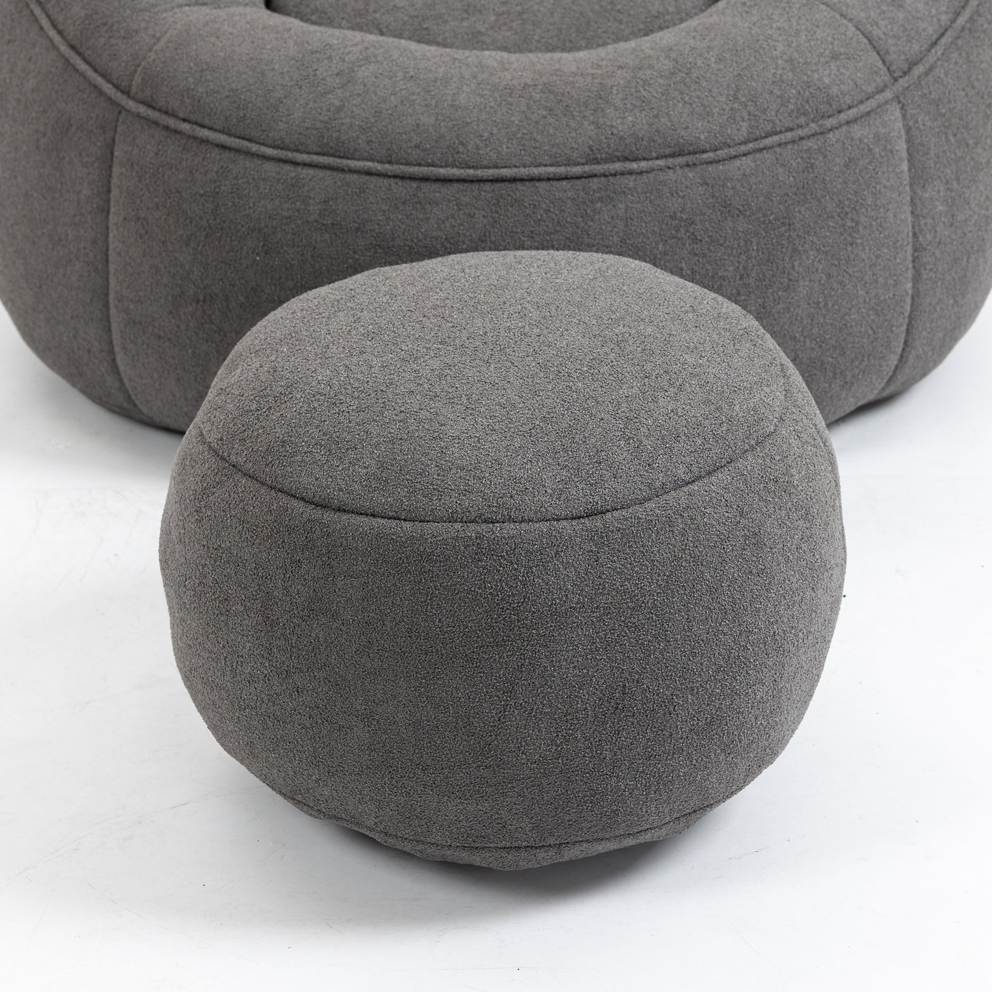Bedding Bean Bag Sofa Chair High Pressure Foam Bean Bag Chair Adult Material With Padded Foam Padding Compressed Bean Bag With Footrest Grey Microfiber
