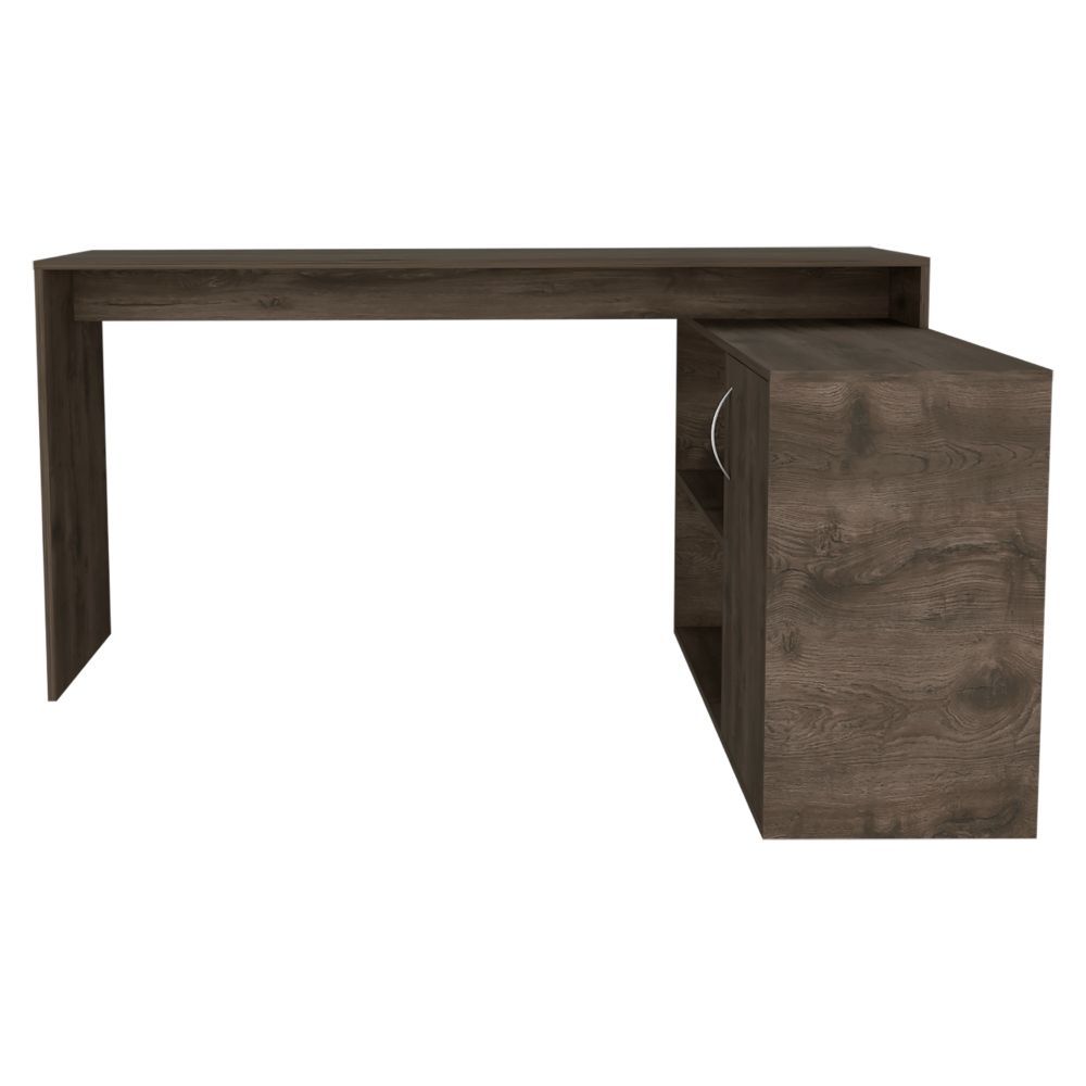 L Shaped Desk Desti, Office, Dark Brown Dark Brown Particle Board Particle Board