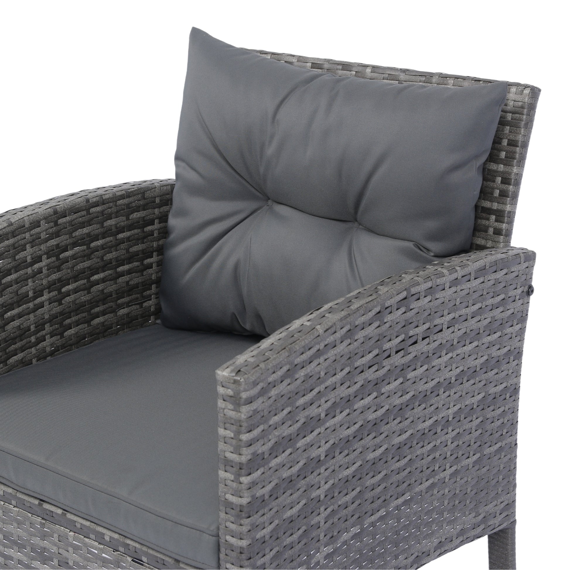 6 Piece Patio Wicker Sectional Set Patio Backyard Conversation Set Grey Wicker Dark Grey Cushion Yes Complete Patio Set Grey Rust Resistant Frame Mildew Resistant Cushion Garden & Outdoor Classic,Modern Multiple Chairs Seating Group Fiber Foam Pads