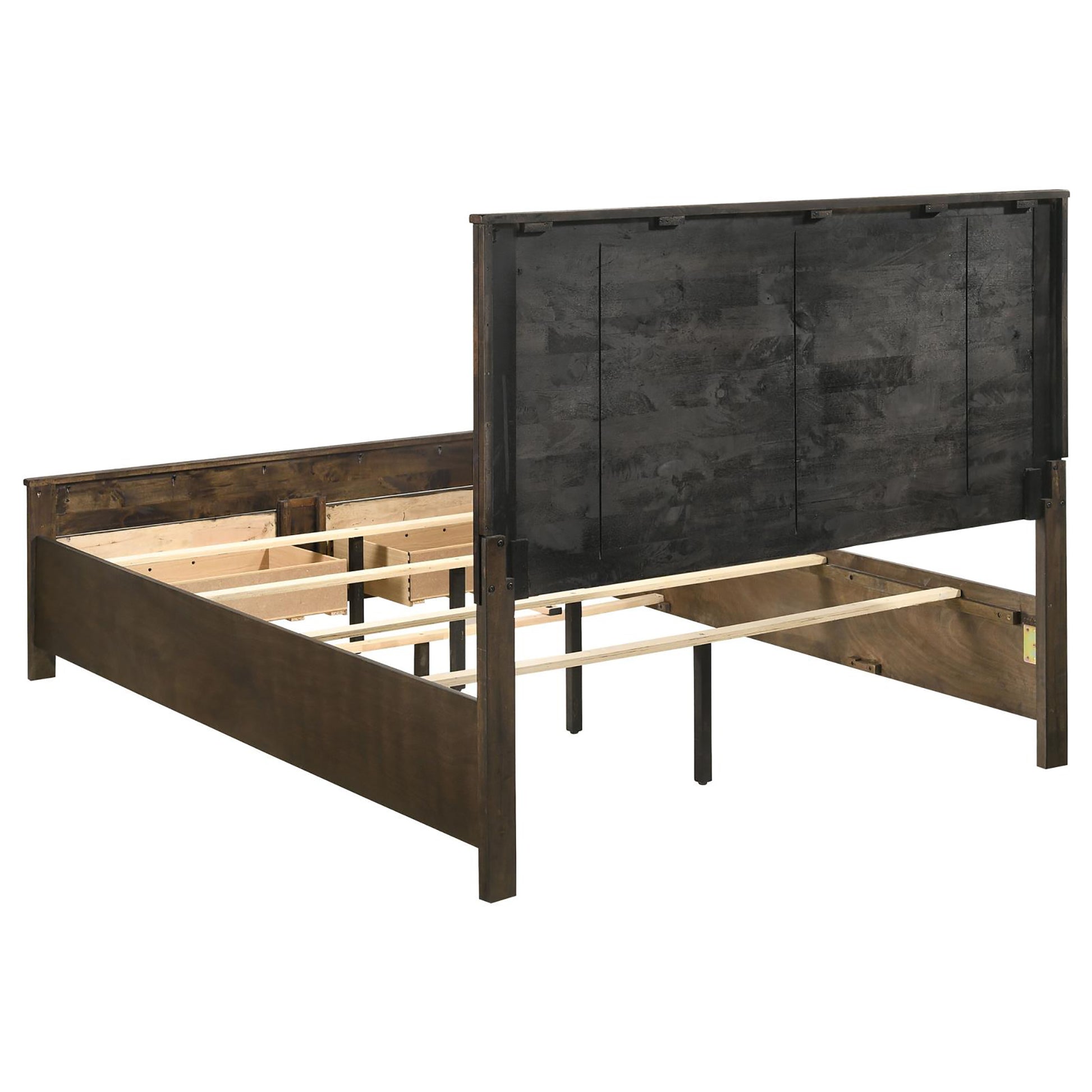 Rustic Golden Brown Queen Storage Bed Box Spring Not Required Queen Brown Wood Brown Bedroom Farmhouse,Rustic Rubberwood Storage Included Wood