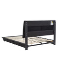 Full Size Upholstered Platform Bed With Sensor Light And Ergonomic Design Backrests, Black Black Upholstered