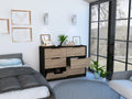 4 Drawer Double Dresser Maryland, Bedroom, Black Pine Multicolor Particle Board Particle Board