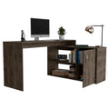 L Shaped Desk Desti, Office, Dark Brown Dark Brown Particle Board Particle Board