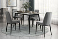 Sleek Design Gray Velvet Side Chairs Set Of 2 Modern Dining Furniture Black Metal Legs Gray Dining Room Contemporary,Modern Side Chair Metal
