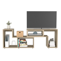 Extendable Tv Stand Houston, Living Room, Light Pine Beige 50 59 Inches Particle Board Particle Board