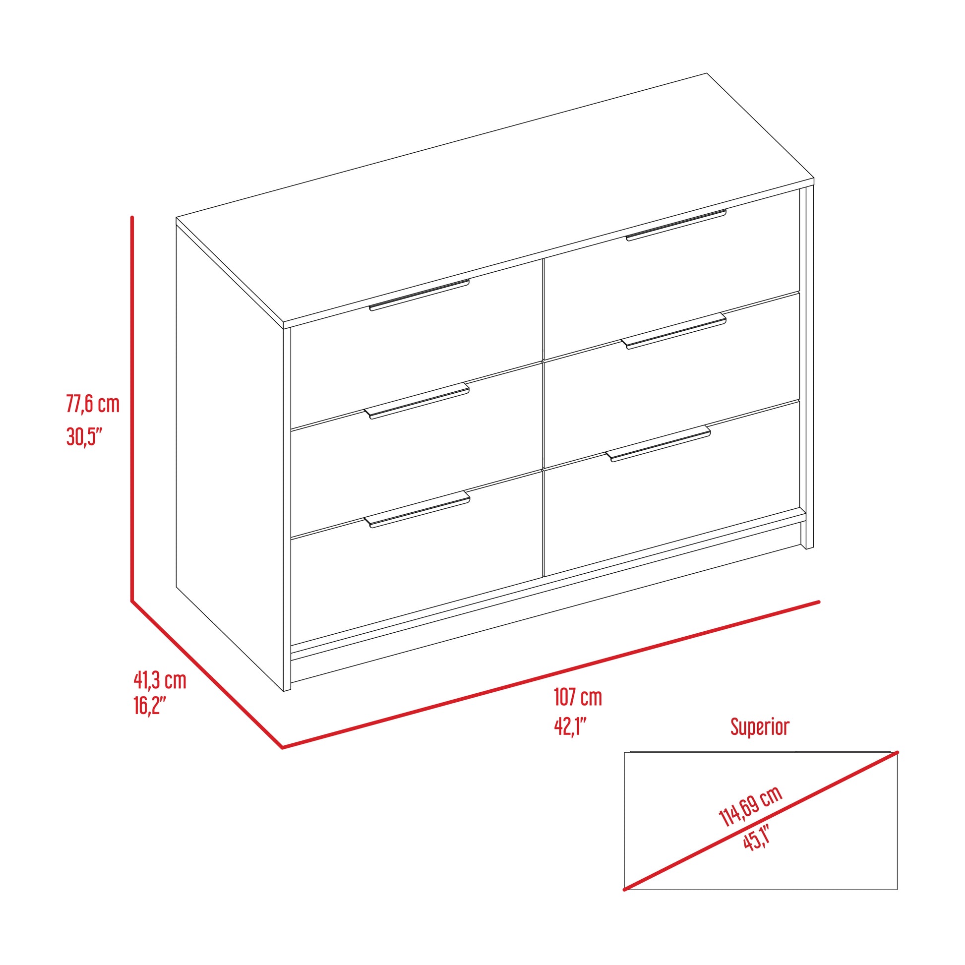 4 Drawer Double Dresser Maryland, Bedroom, Black Pine Multicolor Particle Board Particle Board