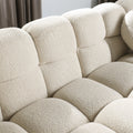 Sofa And Seater ,Human Body Structure For Usa People, Marshmallow Sofa,Boucle Sofa ,Beige Boucle Beige Light Brown Wood Primary Living Space Medium Soft Split Back Eucalyptus Rolled Arms Boucle 5 Seat