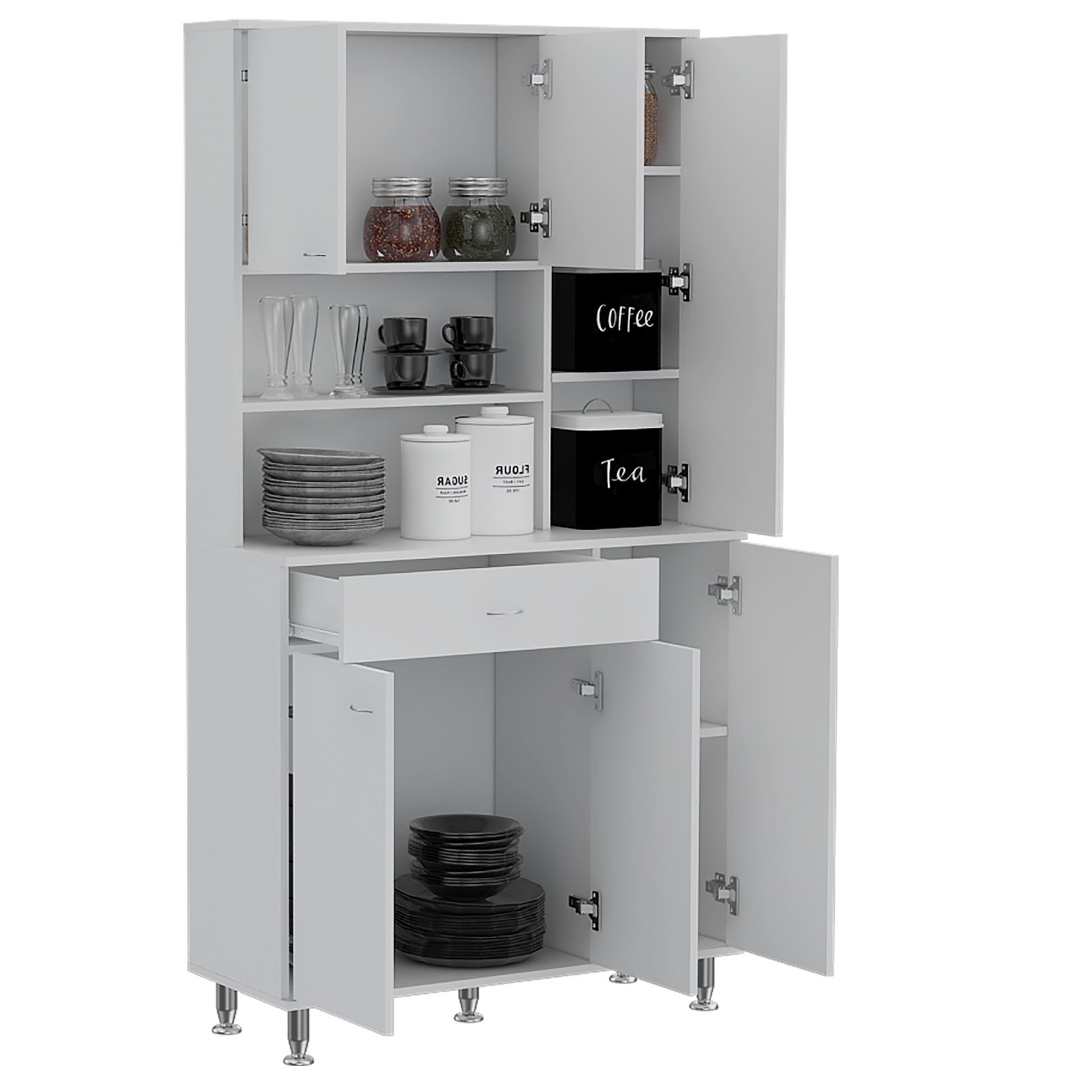 Kitchen Pantry Piacenza, Kitchen, White White Particle Board Particle Board