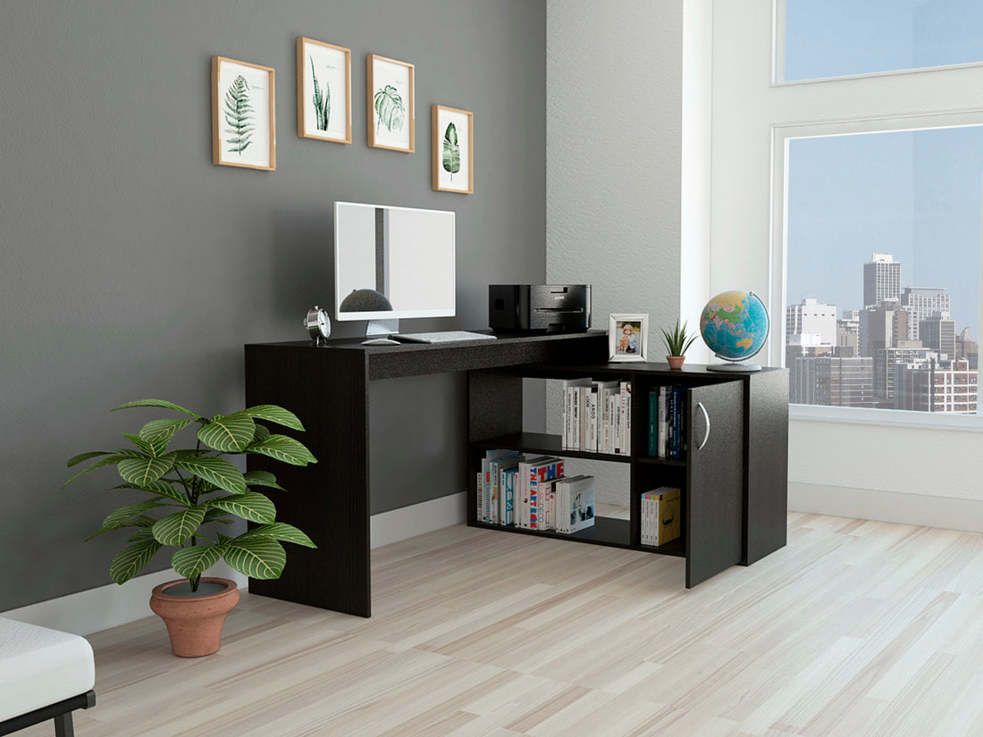 L Shaped Desk Desti, Office, Black Black Particle Board Particle Board