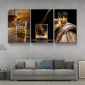 3 Panels Framed Canvas Whiskey Wall Art Decor,3 Pieces Mordern Canvas Painting Decoration Painting For Chrismas Gift, Office,Dining Room,Living Room, Bathroom, Bedroom Decor 2436In Thickness 1.5Inch Rectangle Framed Multicolor Oversized 41In Canvas