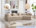 Modular Living Room Sofa Set, Modern Minimalist Style Sofa, Salon Upholstered Sleeper Sofa, 2 Pc Free Combination, Round Fiber Fabric, Anti Wrinkle Fabric, Brown Light Brown Polyester Primary Living Space Medium Soft Tight Back Flared Arms Fiber Foam