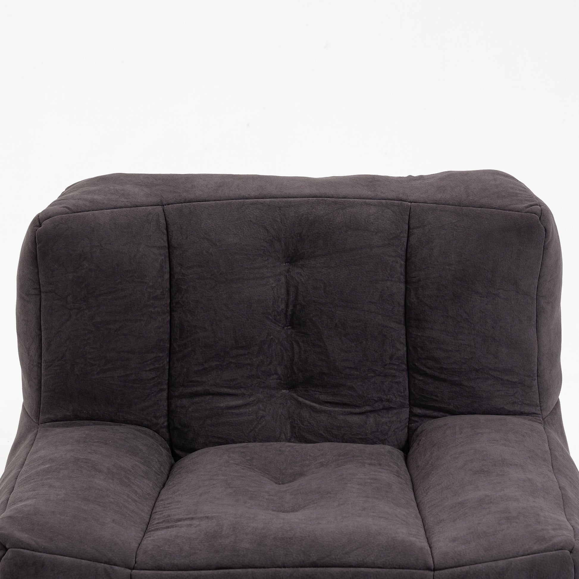 Fluffy Bean Bag Chair, Comfortable Bean Bag For Adults And Children, Super Soft Lazy Sofa Chair With Memory Foam And Ottoman, Indoor Modern Focus Bean Bag Chair For Living Room, Bedroom, Apartment Black Velvet