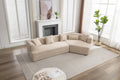 Modular Living Room Sofa Set, Modern Minimalist Style Sofa, Salon Upholstered Sleeper Sofa, 2 Pc Free Combination, Round Fiber Fabric, Anti Wrinkle Fabric, Brown Light Brown Polyester Primary Living Space Medium Soft Tight Back Flared Arms Fiber Foam