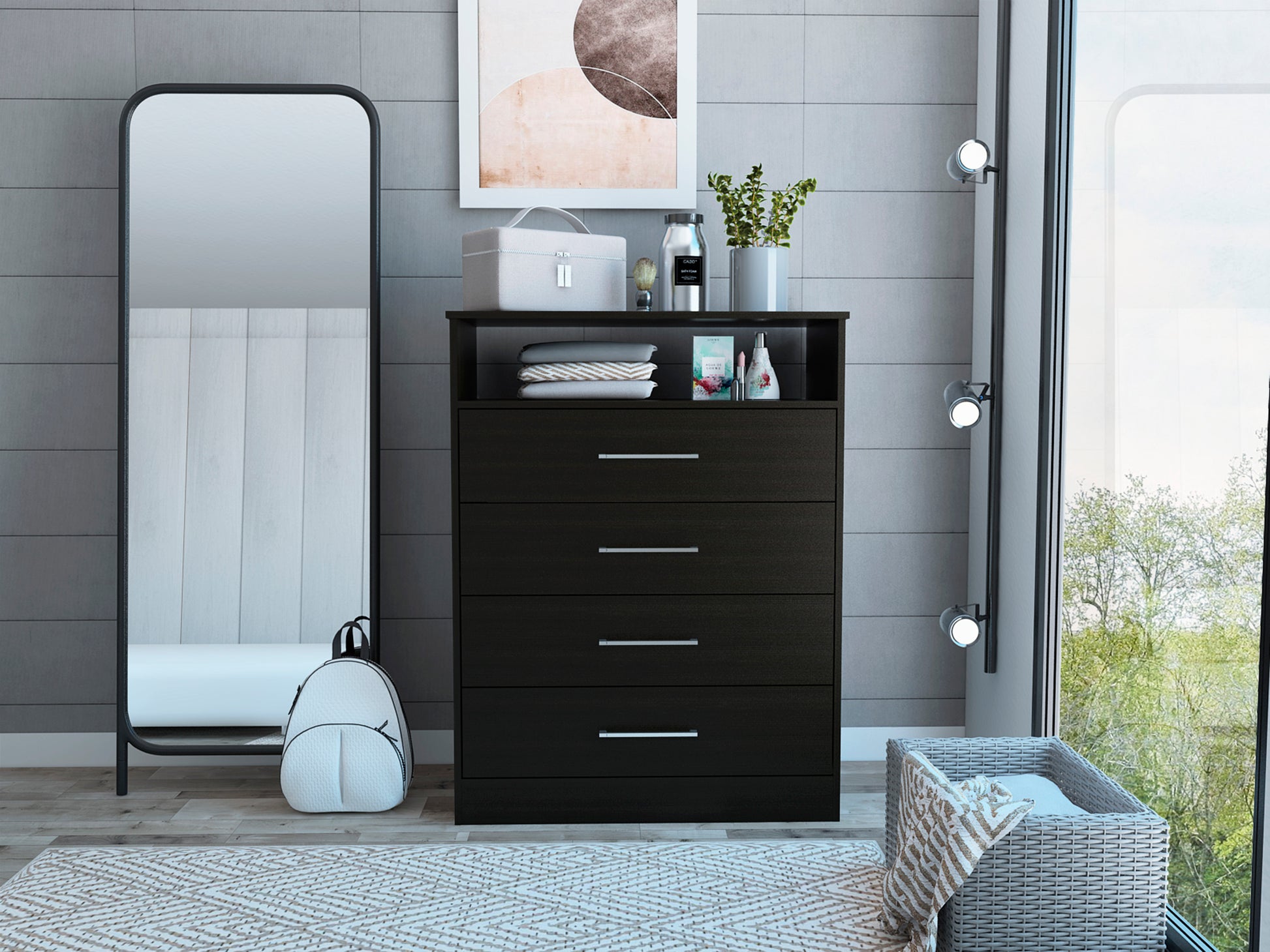 Dresser Atlanta, Bedroom, Black Black Particle Board Particle Board