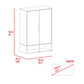 Armoire Barletta, Bedroom, Black White White Black Particle Board Particle Board