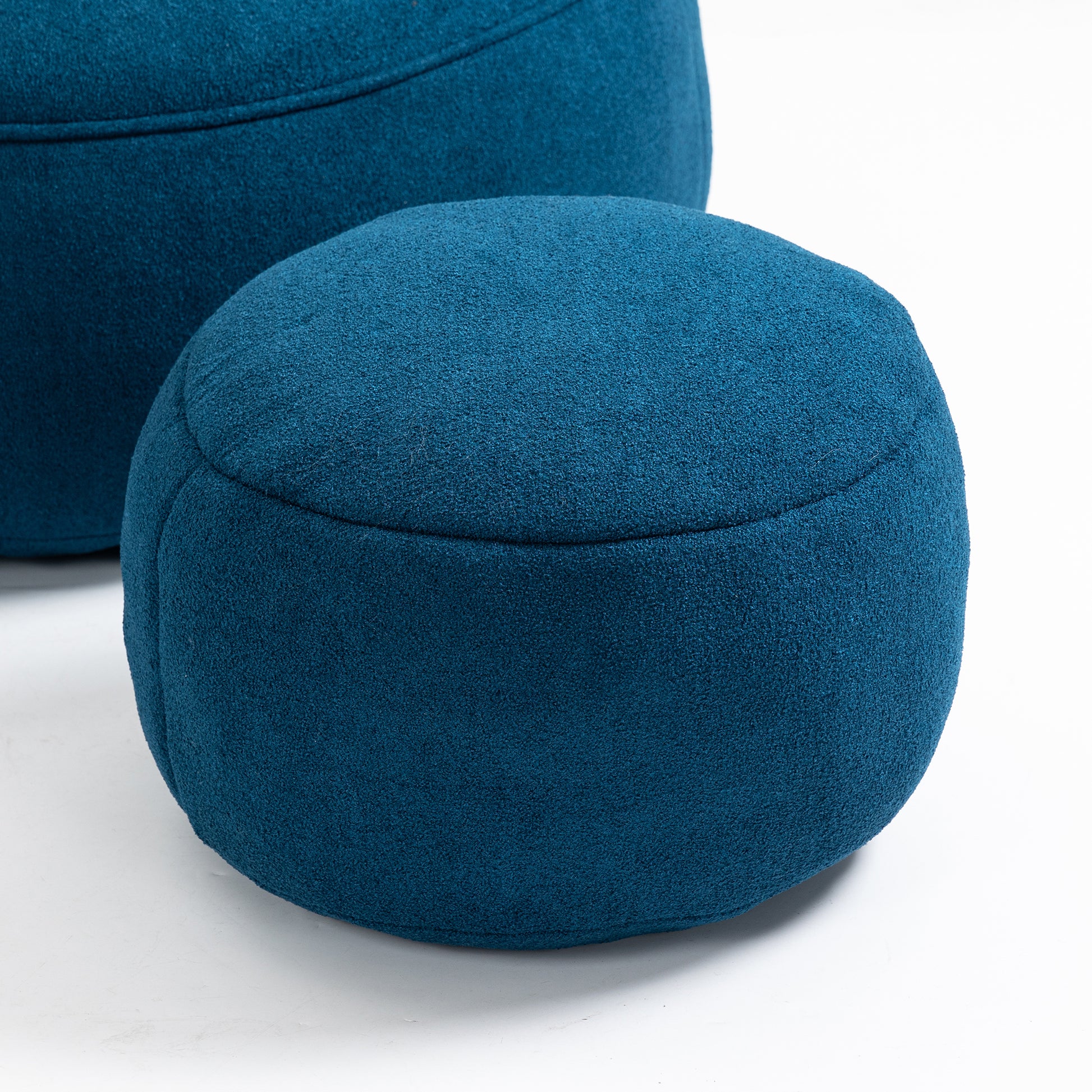 Bedding Bean Bag Sofa Chair High Pressure Foam Bean Bag Chair Adult Material With Padded Foam Padding Compressed Bean Bag With Footrest Blue Microfiber