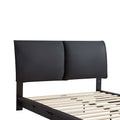 Full Size Upholstered Platform Bed With Sensor Light And Ergonomic Design Backrests, Black Black Upholstered