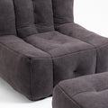 Fluffy Bean Bag Chair, Comfortable Bean Bag For Adults And Children, Super Soft Lazy Sofa Chair With Memory Foam And Ottoman, Indoor Modern Focus Bean Bag Chair For Living Room, Bedroom, Apartment Black Velvet