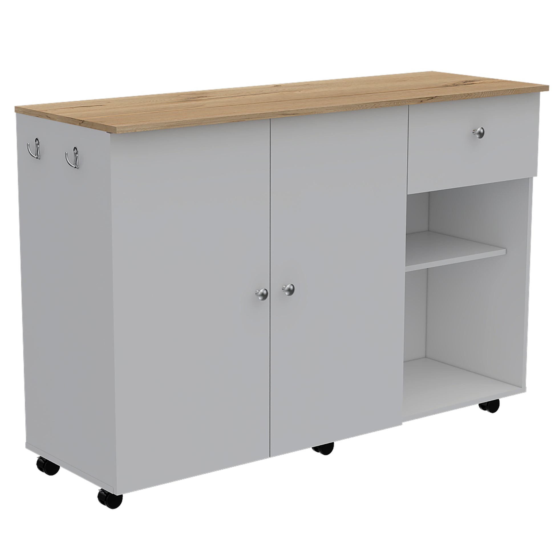 Kitchen Island Cart Indiana, Kitchen, White Light Oak White Light Oak Particle Board Particle Board