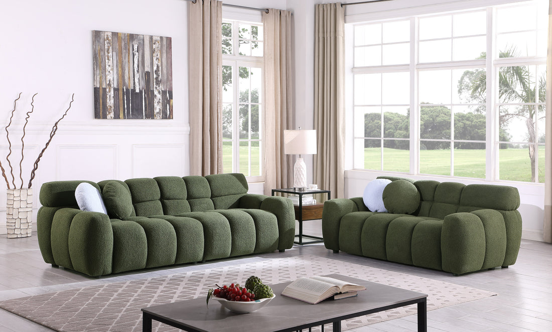 Sofa And Seater ,Human Body Structure For Usa People, Marshmallow Sofa,Boucle Sofa ,Olive Green Boucle Olive Green Light Brown Wood Primary Living Space Medium Soft Split Back Eucalyptus Rolled Arms Boucle 3 Seat