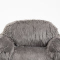 Bean Bag Chair Lazy Long Hair Sofa Bean Bag Chair Adult, Teen High Density Foam Filled Modern Focus Chair Comfortable Living Room, Bedroom Chair Grey Faux Fur