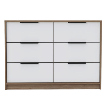 4 Drawer Double Dresser Maryland, Bedroom, Pine White Multicolor Particle Board Particle Board