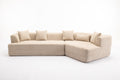 Modular Living Room Sofa Set, Modern Minimalist Style Sofa, Salon Upholstered Sleeper Sofa, 2 Pc Free Combination, Round Fiber Fabric, Anti Wrinkle Fabric, Brown Light Brown Polyester Primary Living Space Medium Soft Tight Back Flared Arms Fiber Foam